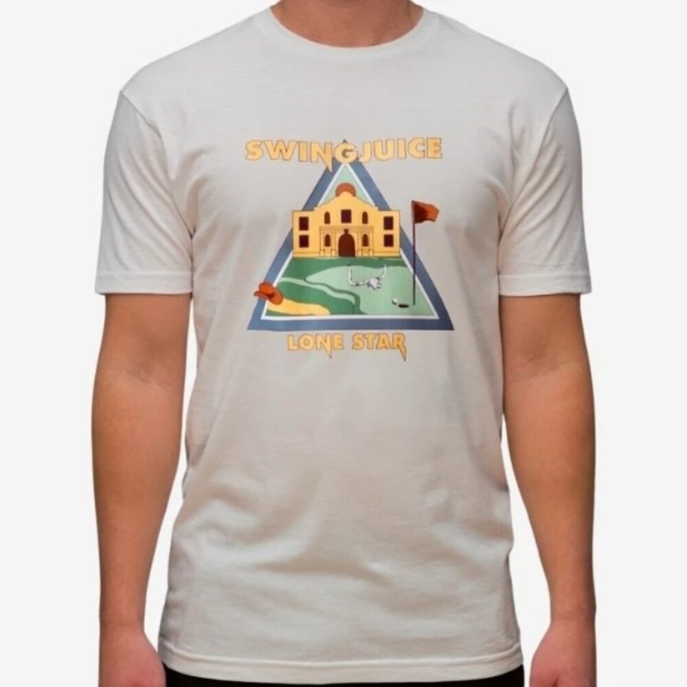 Swing Juice Golf Lone Star Graphic T-Shirt Men XL Cement Light Gray Cotton Blend